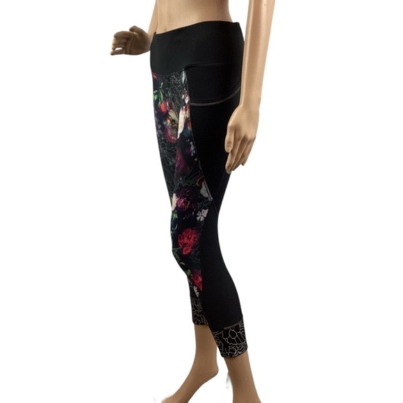 Athleta Black Orchid Relay 2.0 Capri Size S Floral - Picture 4 of 7